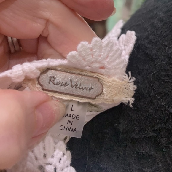 Floral with lace trim kimono Rose Velvet size L - Picture 5 of 9